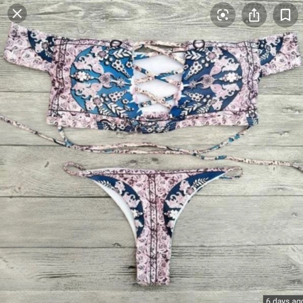 Bikini Set Strappy Wrap around strings Cheeky